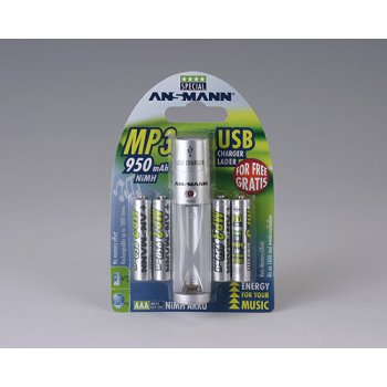 Ansmann Micro NiMH 4xAAA 950 mAh+USB Charger FREE