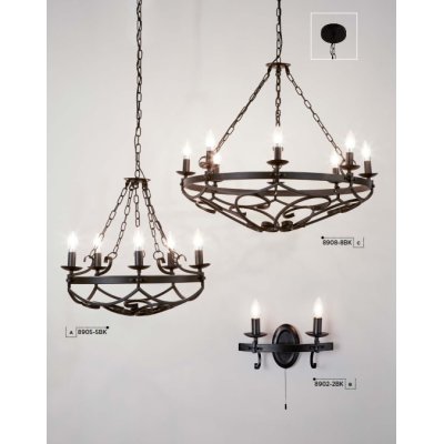 Searchlight 8912-12BK CARTWHEEL závěsné svítidlo 12xE14 černá - obrázek