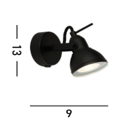 Searchlight 1541BK Focus bodové svítidlo 1xGU10 černé - obrázek