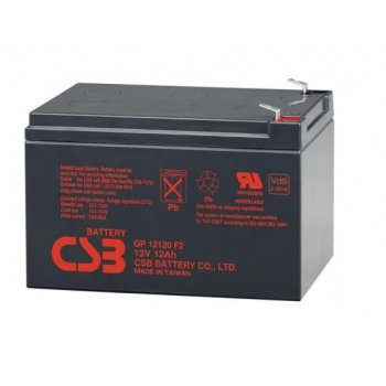 CSB GP12120 F2 (12V; 12Ah; faston 6,3mm; životnost 5et)