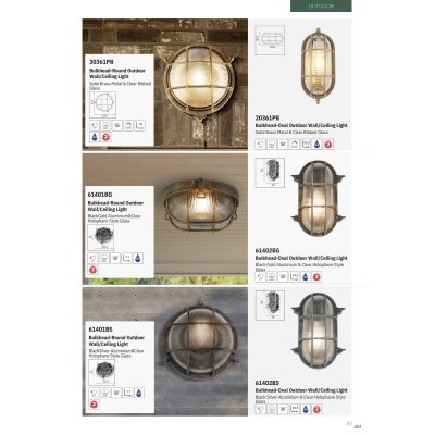 Searchlight 61402BG Bulkhead nástěnné svítidlo zlatá antik - obrázek