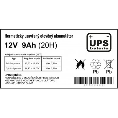 UPS baterie 12V 9Ah F2 5let - foto
