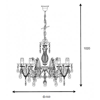 J- ARABESQUE Chandelier 5xE14/40W Black  78351/05/30 - obrázek