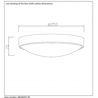 J- LEX ceiling light 1xE27 D23cm Black  08109/01/30 - obrázek