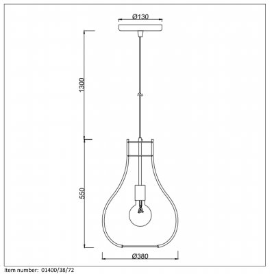 J- BODO Pendant E27 D38 H55cm 01400/38/72 - obrázek