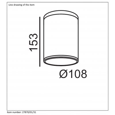 J- TUBIX Ceiling Light IP54  27870/01/31 - obrázek