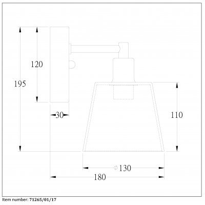 J- VITRI Wall Light E14 H19,5cm O13cm  71265/01/17 - obrázek