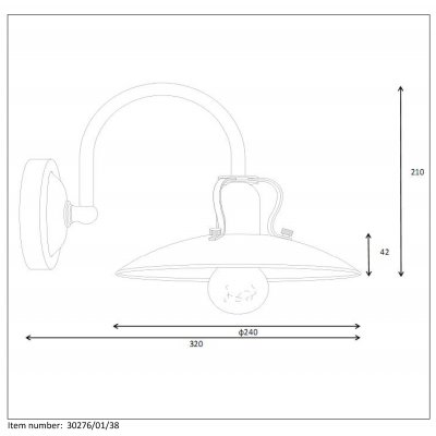 J- RÖMER Wall Light E27 O24cm Cream 30276/01/38 - obrázek