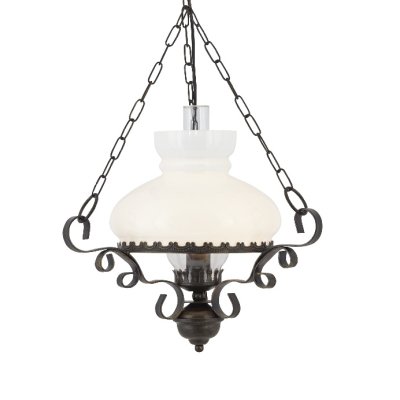 HURRICANE závěsné stylové 576RU rustikální kov a opálové sklo 1xE27